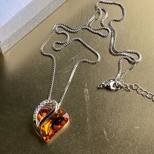 𝅺leafael Women’s Silver Plated Infinity Love Heart Pendant Necklace